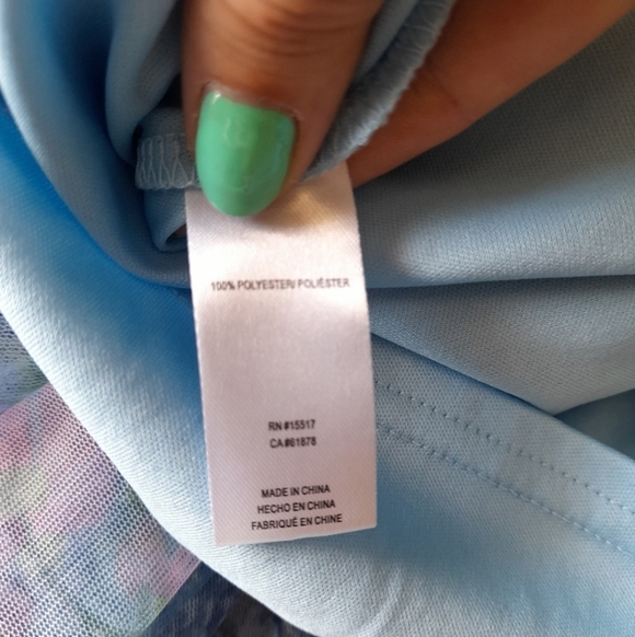 Nanette Lepore Blue Dress with Floral Accents. 3T - Picture 9 of 10